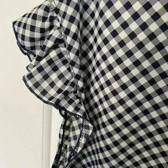 Gibson Latimer navy & white plaid blouse size medium - Picture 6 of 6